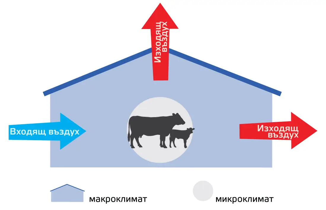 Изображение на микро и макроклимат в обора